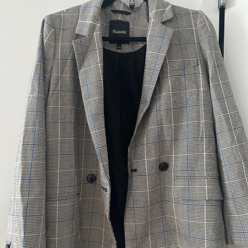Madewell Larsen Blazer in Hawsell Plaid, Size Small